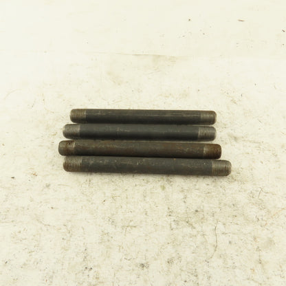 1/8" NPT x4" Schedule 80 Black Steel Welded Pipe Nipple Lot of 4
