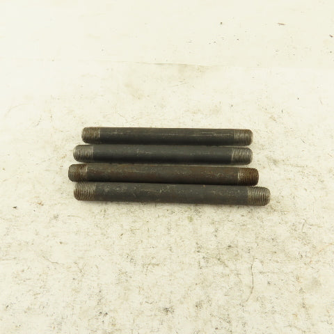 1/8" NPT x4" Schedule 80 Black Steel Welded Pipe Nipple Lot of 4