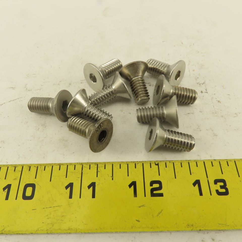 5/16-18 x 1/2" Stainless Steel Flat Socket Allen Head Screw Lot Of 10