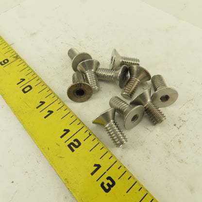 5/16-18 x 1/2" Stainless Steel Flat Socket Allen Head Screw Lot Of 10