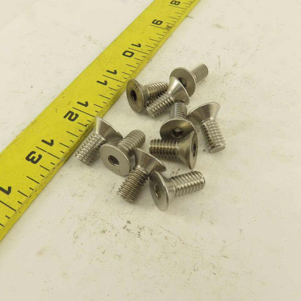 5/16-18 x 1/2" Stainless Steel Flat Socket Allen Head Screw Lot Of 10