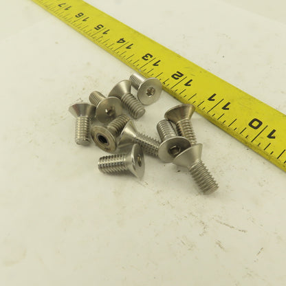 5/16-18 x 1/2" Stainless Steel Flat Socket Allen Head Screw Lot Of 10