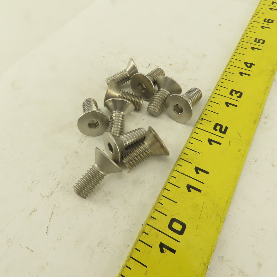 5/16-18 x 1/2" Stainless Steel Flat Socket Allen Head Screw Lot Of 10