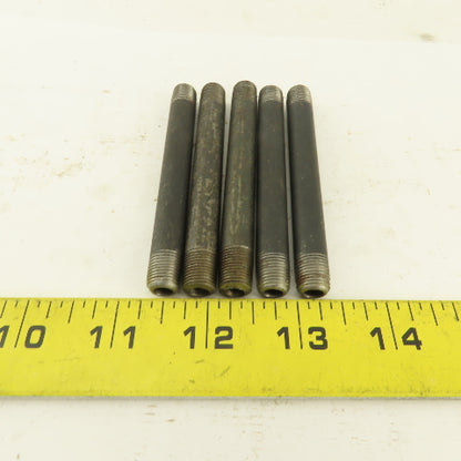 1/8" NPT x3-1/2" Schedule 80 Black Steel Welded Pipe Nipple Lot of 5
