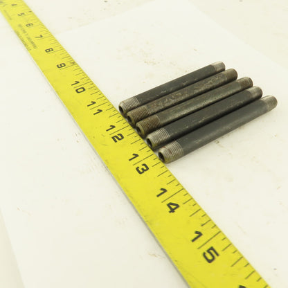 1/8" NPT x3-1/2" Schedule 80 Black Steel Welded Pipe Nipple Lot of 5