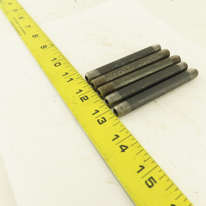 1/8" NPT x3-1/2" Schedule 80 Black Steel Welded Pipe Nipple Lot of 5