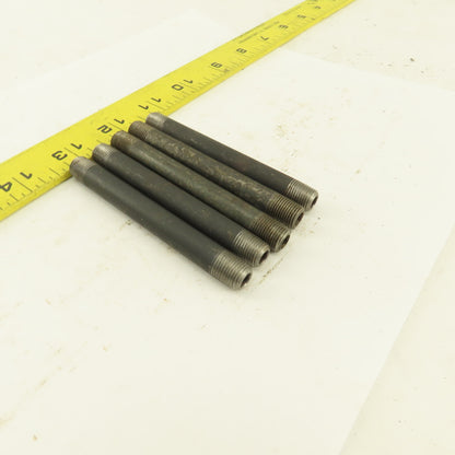 1/8" NPT x3-1/2" Schedule 80 Black Steel Welded Pipe Nipple Lot of 5