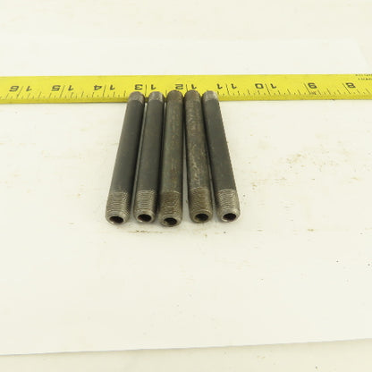 1/8" NPT x3-1/2" Schedule 80 Black Steel Welded Pipe Nipple Lot of 5
