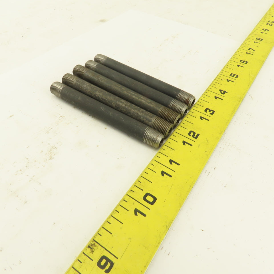 1/8" NPT x3-1/2" Schedule 80 Black Steel Welded Pipe Nipple Lot of 5
