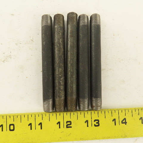 1/8" NPT x3-1/2" Schedule 80 Black Steel Welded Pipe Nipple Lot of 5