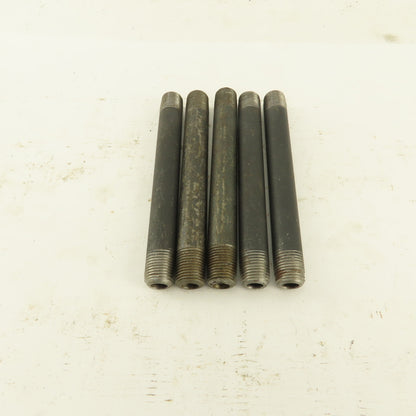 1/8" NPT x3-1/2" Schedule 80 Black Steel Welded Pipe Nipple Lot of 5