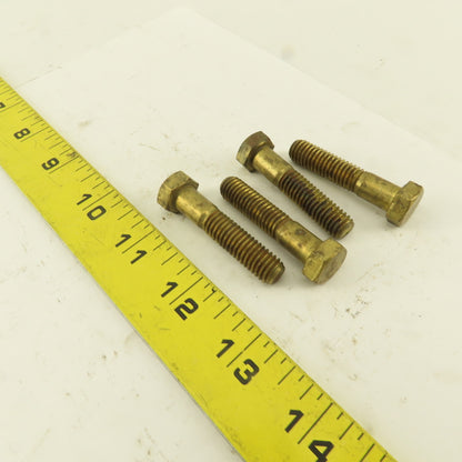3/8-16 x 1-3/4" Brass Hex Head Cap Screw Lot Of 4