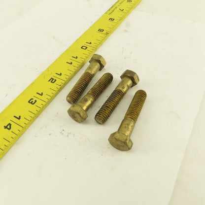 3/8-16 x 1-3/4" Brass Hex Head Cap Screw Lot Of 4
