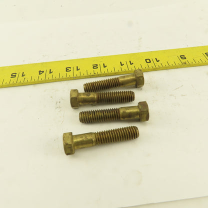 3/8-16 x 1-3/4" Brass Hex Head Cap Screw Lot Of 4