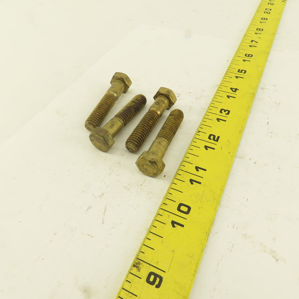 3/8-16 x 1-3/4" Brass Hex Head Cap Screw Lot Of 4