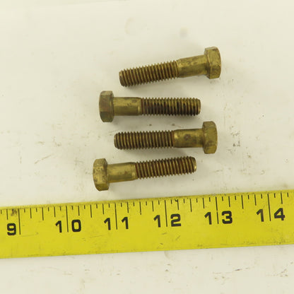 3/8-16 x 1-3/4" Brass Hex Head Cap Screw Lot Of 4