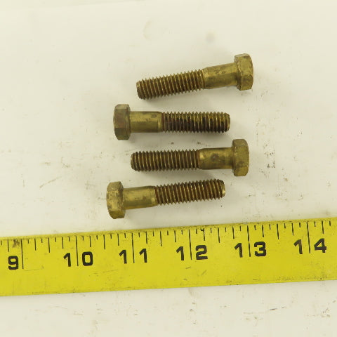 3/8-16 x 1-3/4" Brass Hex Head Cap Screw Lot Of 4
