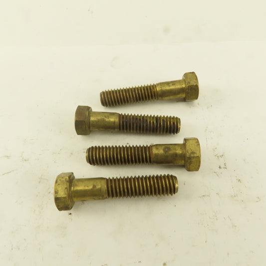 3/8-16 x 1-3/4" Brass Hex Head Cap Screw Lot Of 4