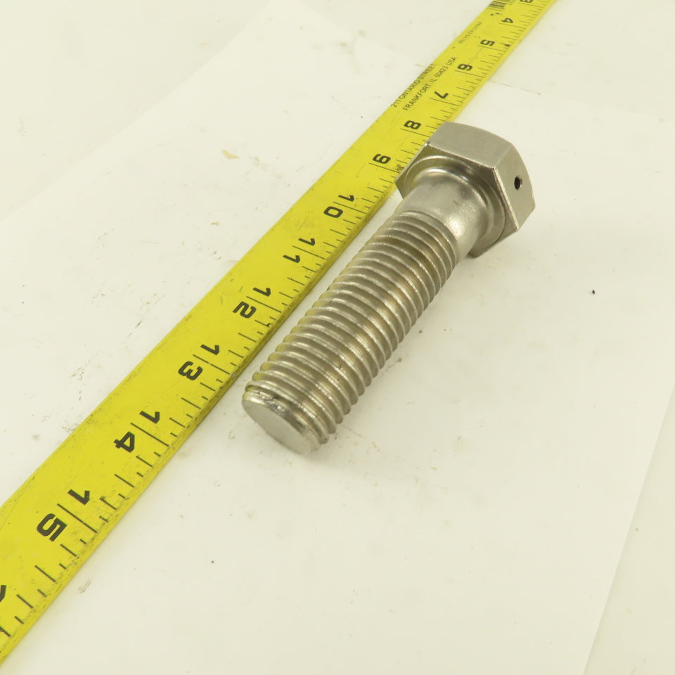 1"-8 x 3-1/2" Stainless Steel Hex Head Safety Wire Bolt