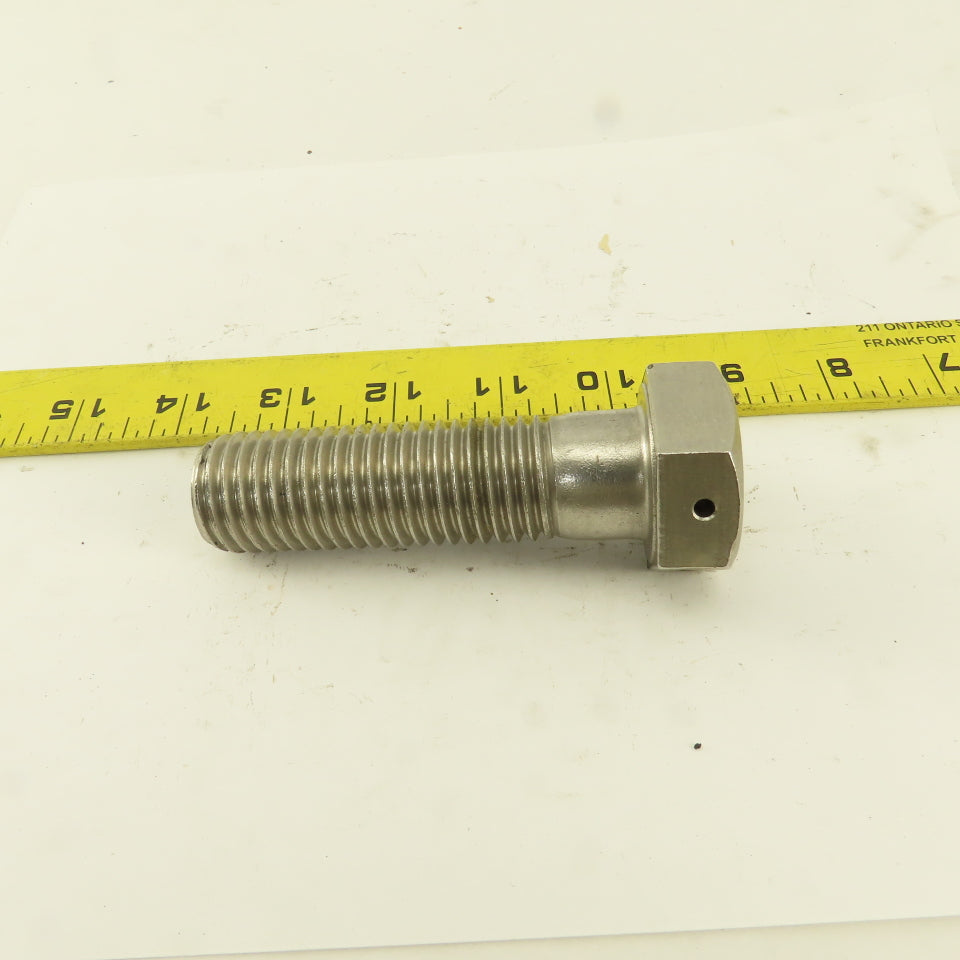 1"-8 x 3-1/2" Stainless Steel Hex Head Safety Wire Bolt
