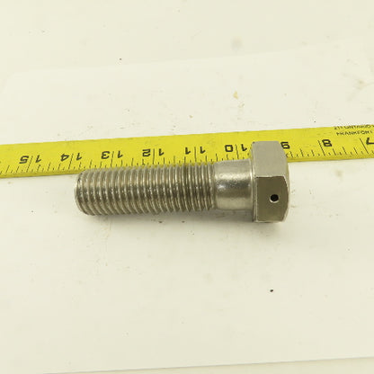 1"-8 x 3-1/2" Stainless Steel Hex Head Safety Wire Bolt