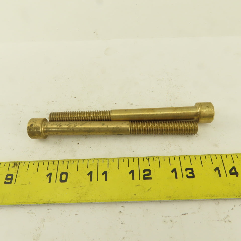 3/8-16 x 4" Brass SHCS Socket Head Cap Screw Lot Of 2