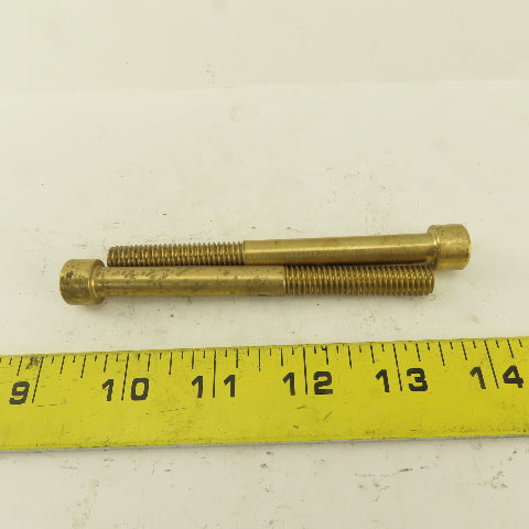 3/8-16 x 4" Brass SHCS Socket Head Cap Screw Lot Of 2