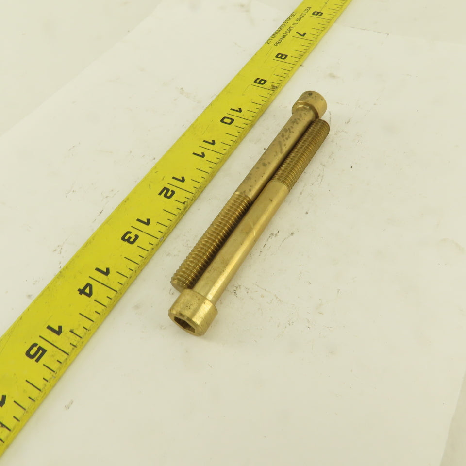 3/8-16 x 4" Brass SHCS Socket Head Cap Screw Lot Of 2