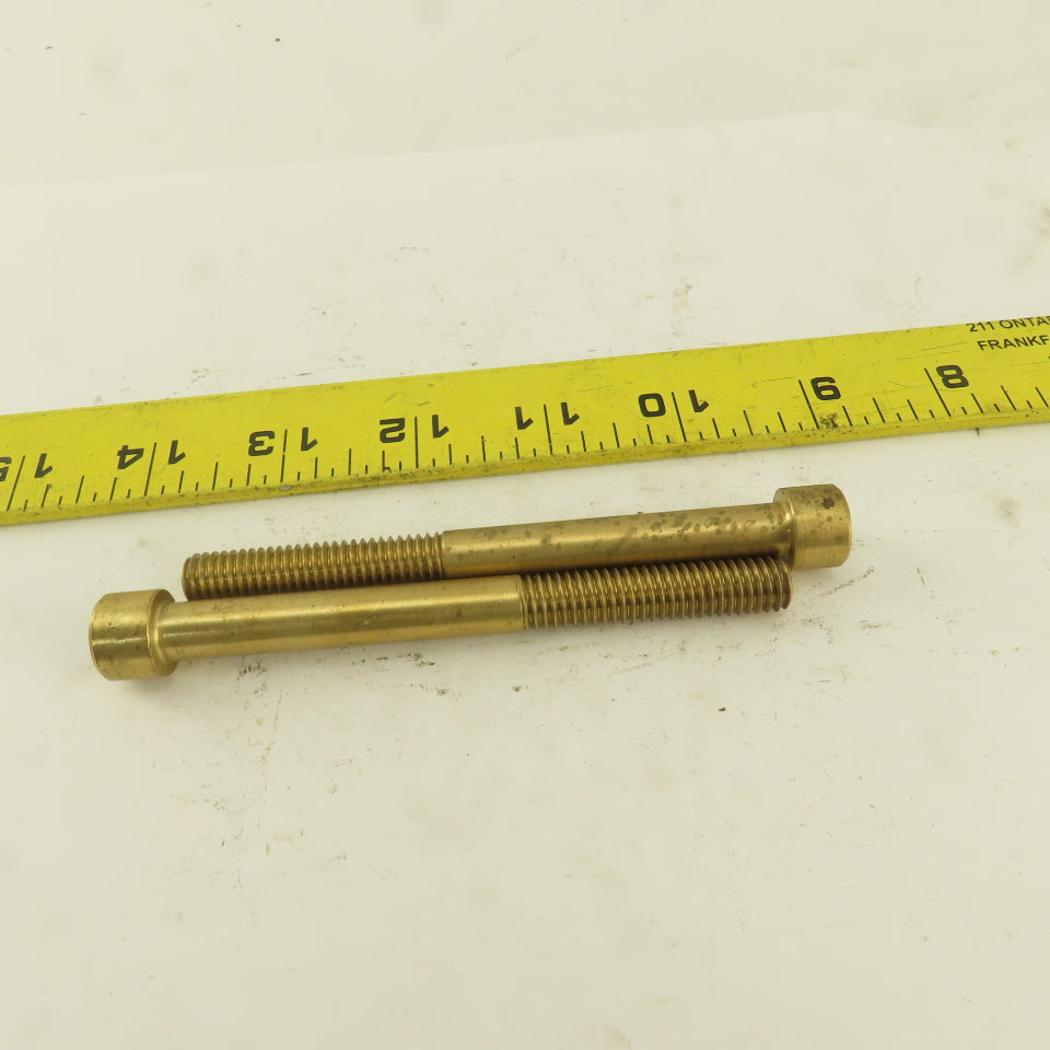 3/8-16 x 4" Brass SHCS Socket Head Cap Screw Lot Of 2