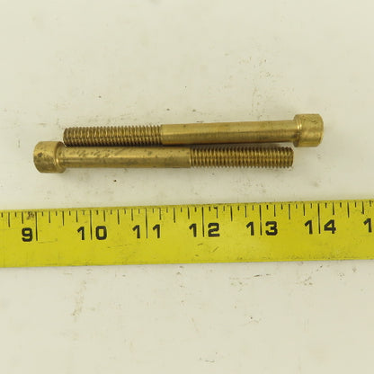 3/8-16 x 4" Brass SHCS Socket Head Cap Screw Lot Of 2