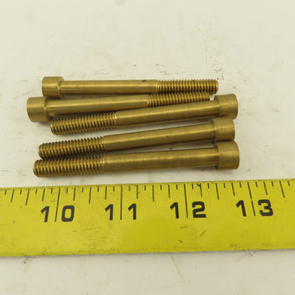5/16-18 x 3" Brass Socket Head Cap Screw SHCS Lot Of 5