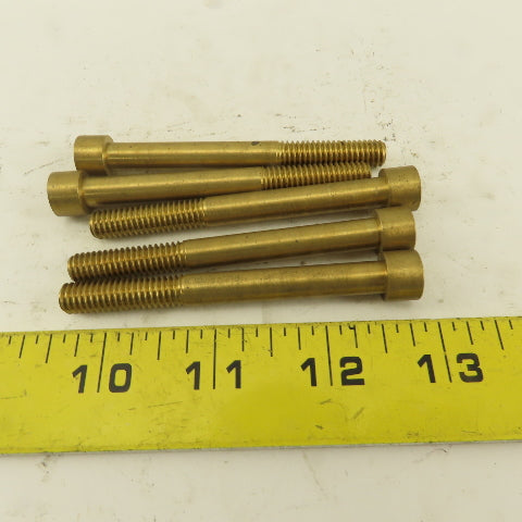 5/16-18 x 3" Brass Socket Head Cap Screw SHCS Lot Of 5