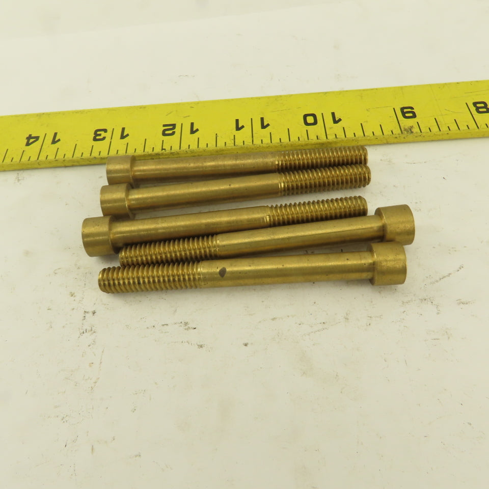 5/16-18 x 3" Brass Socket Head Cap Screw SHCS Lot Of 5