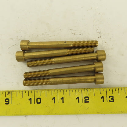 5/16-18 x 3" Brass Socket Head Cap Screw SHCS Lot Of 5