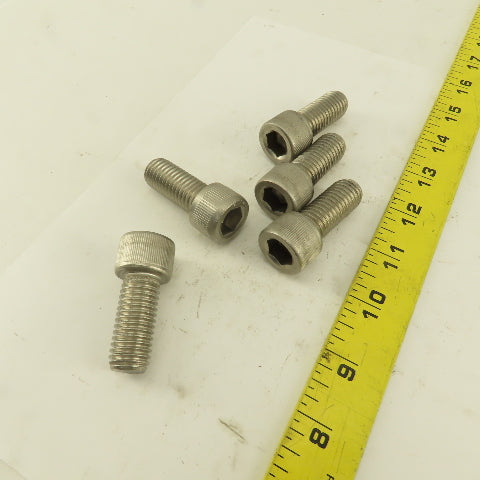 5/8-11 x 2" Stainless Steel Socket Head Cap Screw SHCS Lot Of 5