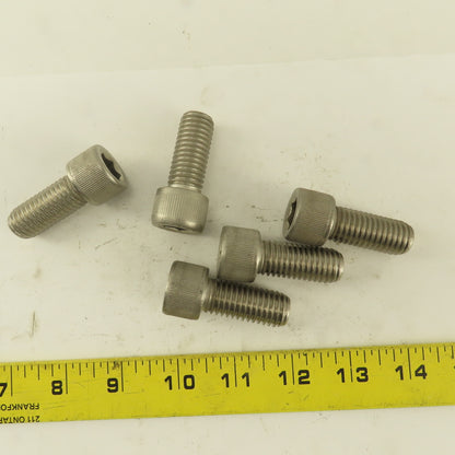 5/8-11 x 2" Stainless Steel Socket Head Cap Screw SHCS Lot Of 5