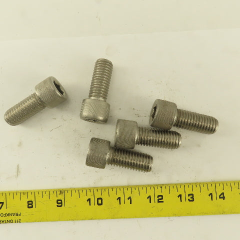 5/8-11 x 2" Stainless Steel Socket Head Cap Screw SHCS Lot Of 5