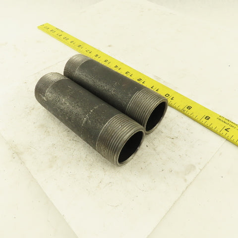 1-1/2" NPT x 5-1/2" Schedule 80 Black Steel Welded Pipe Nipple Lot of 2