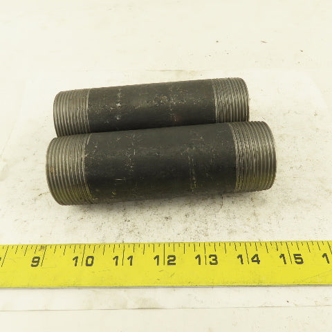 1-1/2" NPT x 5-1/2" Schedule 80 Black Steel Welded Pipe Nipple Lot of 2