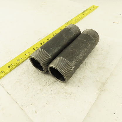 1-1/2" NPT x 5-1/2" Schedule 80 Black Steel Welded Pipe Nipple Lot of 2