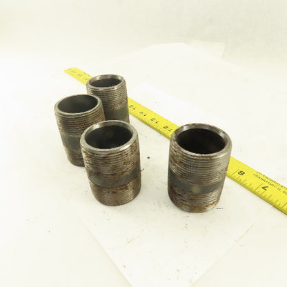 1-1/2" NPT x 2-1/2" Schedule 80 Black Steel Welded Pipe Nipple Lot of 4