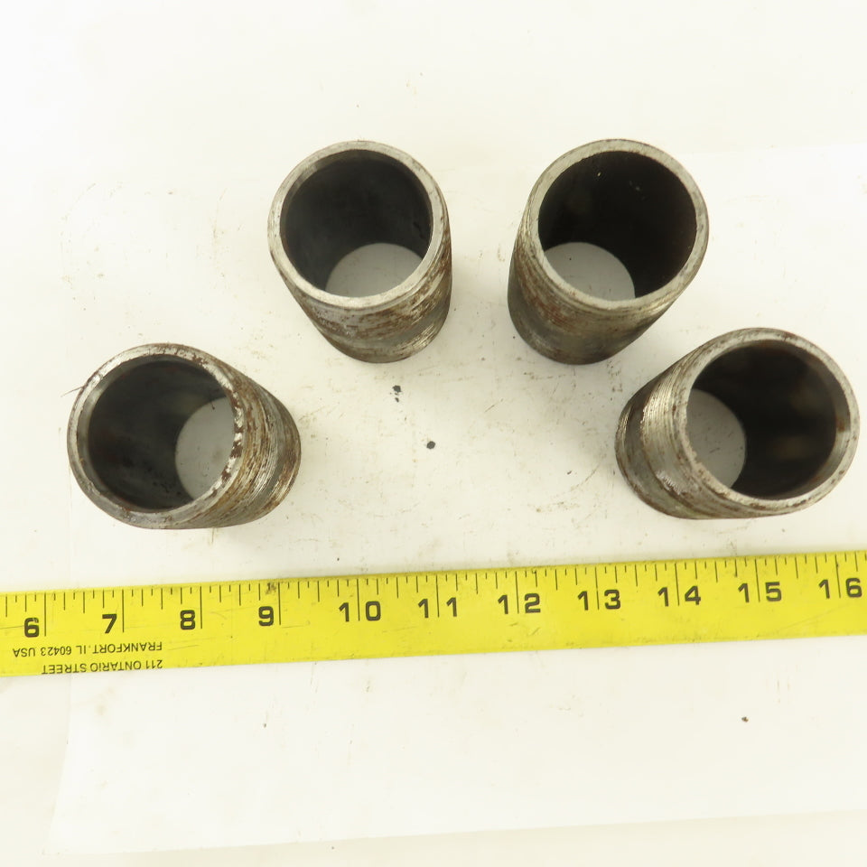 1-1/2" NPT x 2-1/2" Schedule 80 Black Steel Welded Pipe Nipple Lot of 4