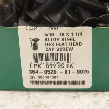 5/16-18 x 1-1/4" Flat Head Socket Cap Screw Lot Of 49