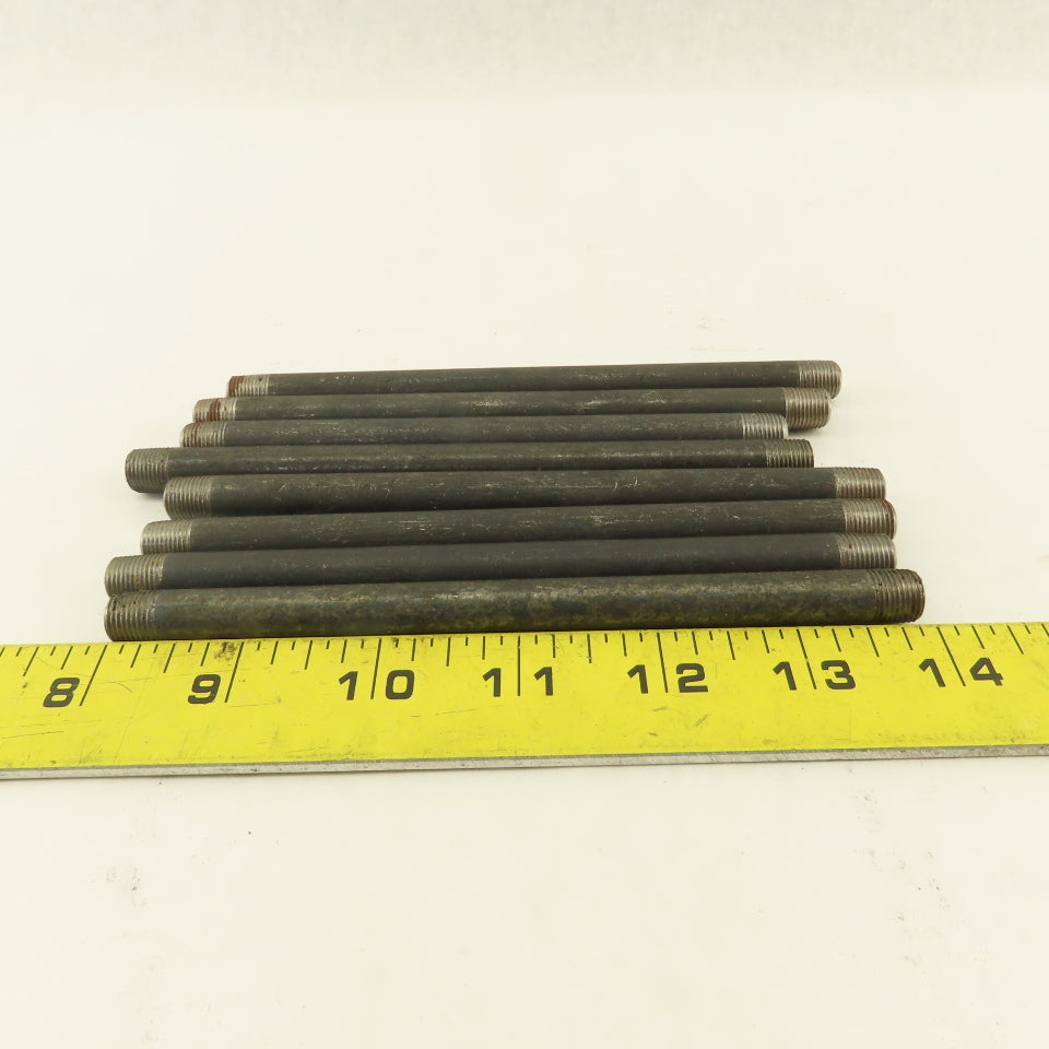 1/8" x 6" Schedule 40 Steel Welded Black Pipe Nipple Lot of 8