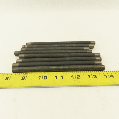 1/8" x 6" Schedule 40 Steel Welded Black Pipe Nipple Lot of 8