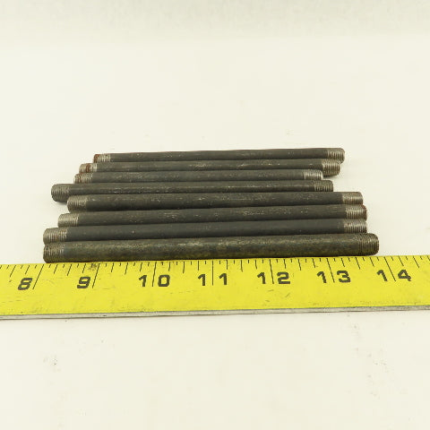 1/8" x 6" Schedule 40 Steel Welded Black Pipe Nipple Lot of 8