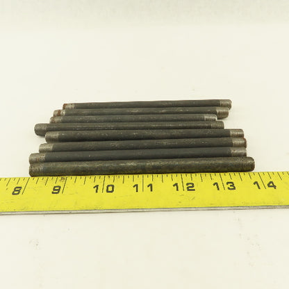 1/8" x 6" Schedule 40 Steel Welded Black Pipe Nipple Lot of 8