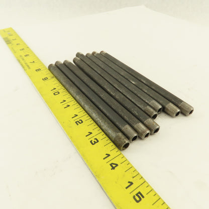 1/8" x 6" Schedule 40 Steel Welded Black Pipe Nipple Lot of 8