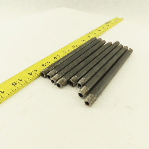 1/8" x 6" Schedule 40 Steel Welded Black Pipe Nipple Lot of 8
