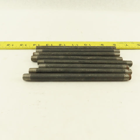 1/8" x 6" Schedule 40 Steel Welded Black Pipe Nipple Lot of 8